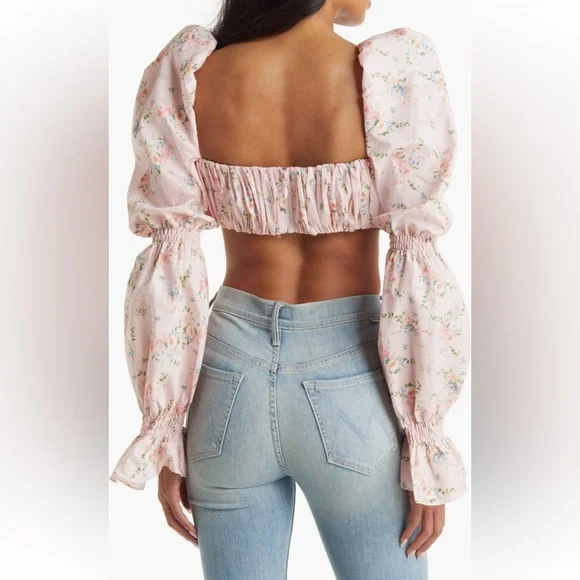 NWT House of CB Henrietta Shirred Bralette Top - Picture 3 of 15